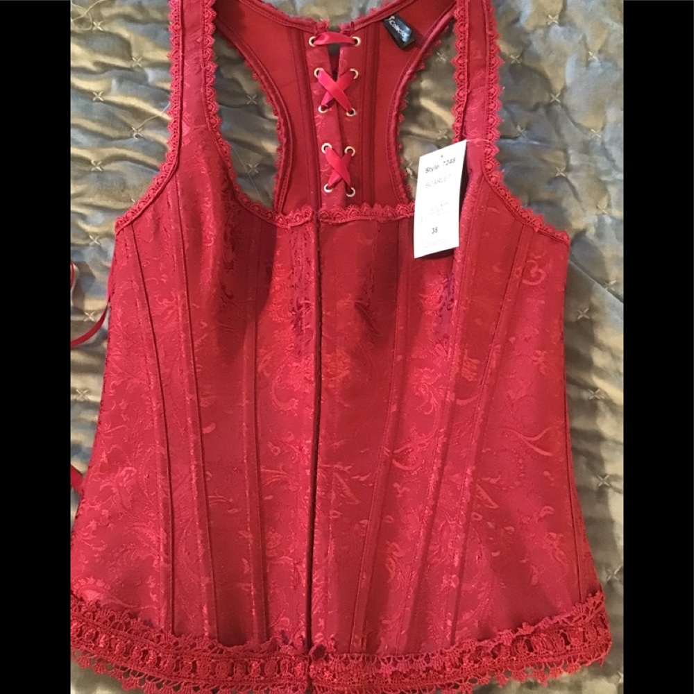 Beautiful burgundy corset bustier